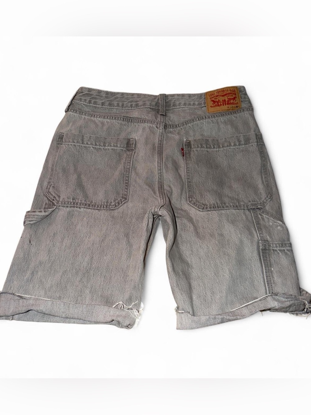 Levi's carpenter shorts grey distressed size 32